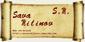 Sava Milinov vizit kartica